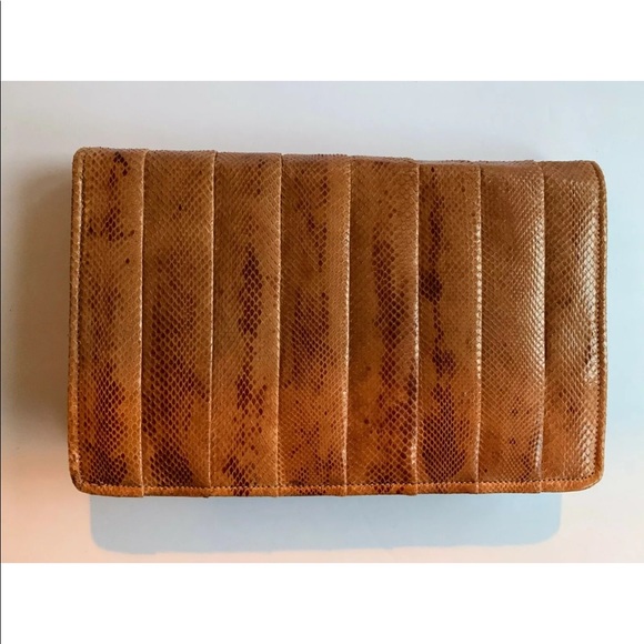 1970’s Vintage Snakeskin Envelope Clutch - Picture 2 of 7